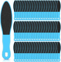 100 Pcs Pedicure Foot File Double Sided Callus Remover Sandpaper Foot Sander Scraper Scrubber with Plastic Handle Heel Rasp Tool for Feet Spa(Blue)