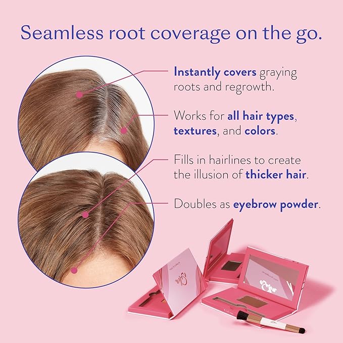eSalon Root Touch Up + Brow Powder Conceal &amp Cover (Copper) - Hairline Powder for Women - Scalp Concealer &amp Filler for Thinning &amp Gray Hair Coverage - Creates Thicker &amp Fuller-Looking