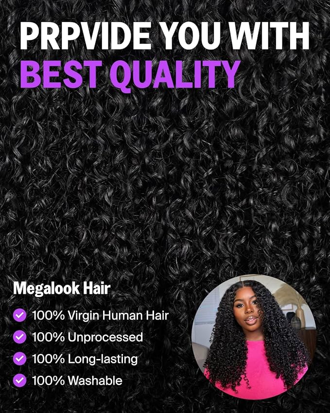 Salon-Quality Special Kinky Curl Wig Human Hair 220% Density Ready to Go Glueless Wigs Human Hair Pre Plucked Pre Cut HD Lace 6x5 Closure Wig Bleached Tiny Knots 18 Inch