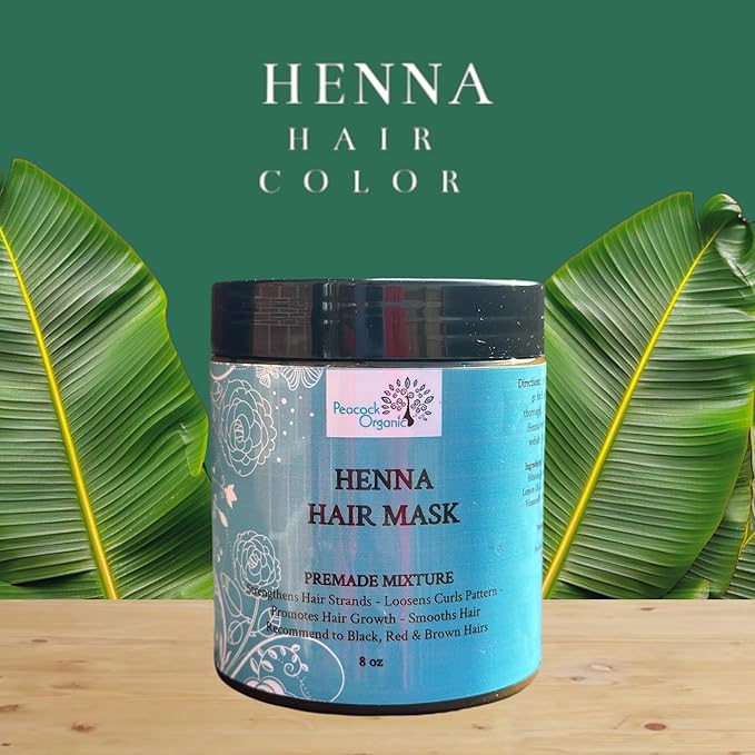 Mehndi Henna Hair Mask - Ayurvedic Herbs Hair Conditioning - Strengthen Hair Treatment - Nourish Your Hair Naturally with Our Premade Henna Hair Mask 8oz