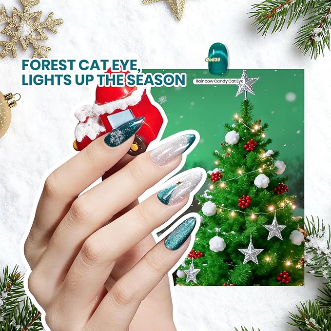 Beetles Cat Eye Gel Nail Polish Set - 36 Colors Gift Spree Red Purple Brown Green Burgundy Magnetic Christmas Gel Polish Kit Base Glossy Matte Top Coat Soak off UV DIY Salon Nail Art Gift for Women