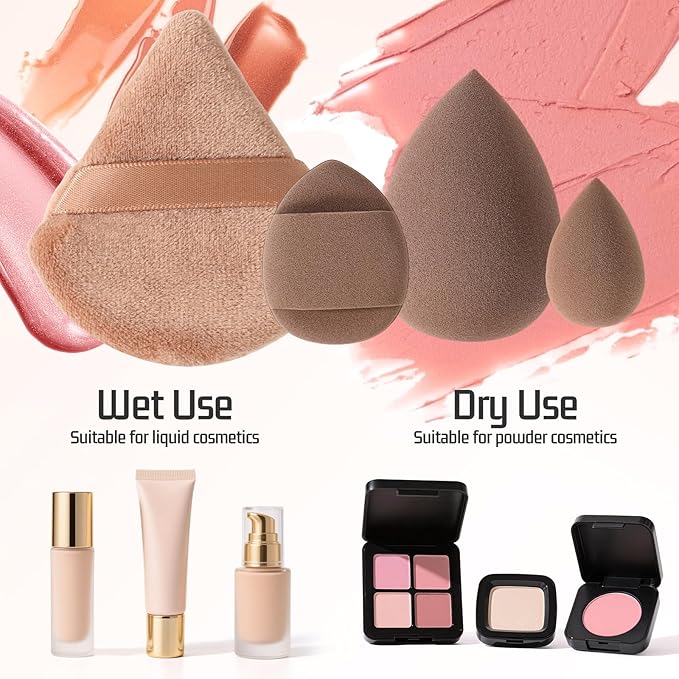 Makeup Brush Set for Foundation Concealer Eyeshadow and Travel Include Make Up Brush Sponge 56PCS Brown