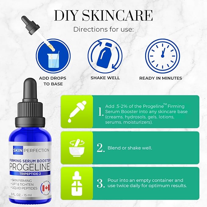 Skin Perfection Firming Serum Booster with Progeline Peptide Repair Serum Neck and Face Progeline Cream Upgrade Trifluoroacetyl Tripeptide-2 Anti-aging Diy .5 Fl Oz