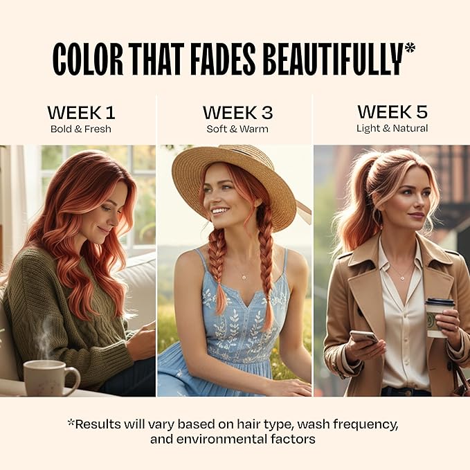 Overtone Semi Permanent Hair Color Conditioner Golden Copper 8 oz Nourishing Damage-Free Color Depositing Mask for All Hair Types with Shea Butter &amp Coconut Oil Vegan &amp Cruelty-Free