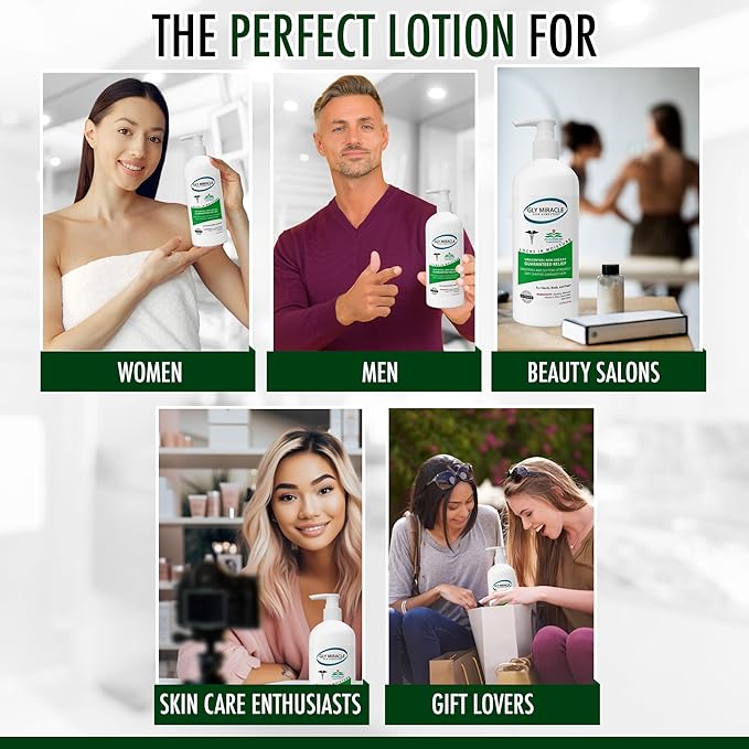 GLY MIRACLE Moisturizing Body Cream Lotion 16 ounce - Non-Greasy Skin Humectant for Extremely Dry Skin Hands Body and Feet Fragrance-Free with Pure Glycerin for Nourishing Hydration.