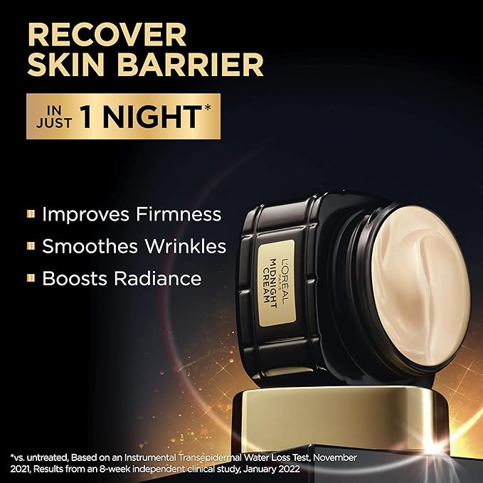 L'Oreal Paris Age Perfect Anti-Aging Midnight Cream Face Moisturizer to Reduce Wrinkles and Firm Skin 1.7oz + Serum Sample