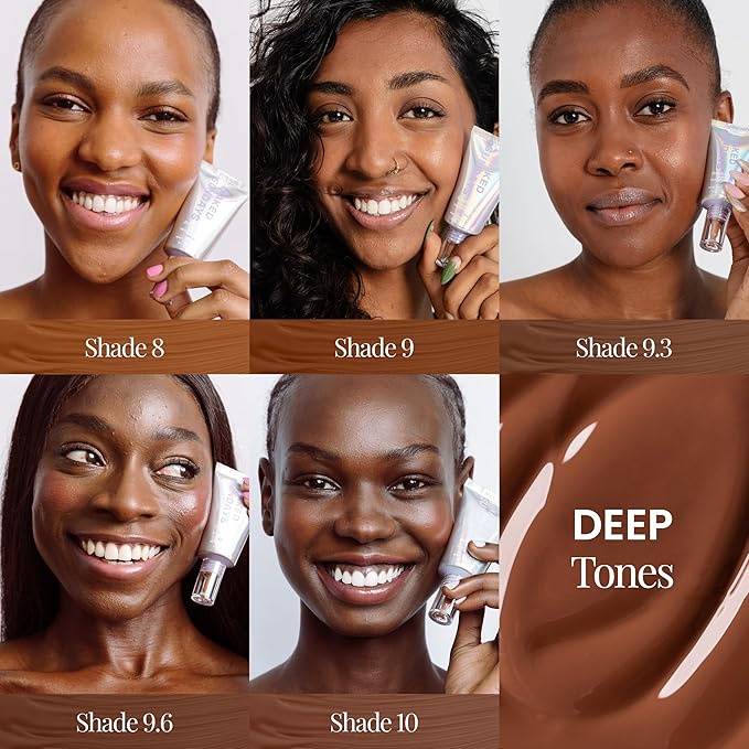 Naked Sundays BeautyScreen??SPF 50 Mineral Peptide Foundation Tint ? 2-in-1 Skin Tint &amp Mineral Sunscreen | Radiant Buildable Coverage Acne-Safe Infused with Peptides (10 Deep Neutral 1.01 oz)