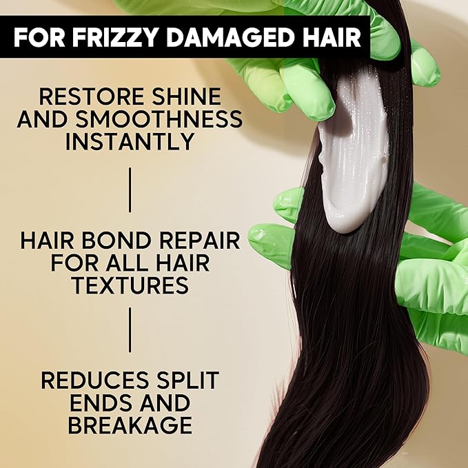 AFRO BRAZILIAN BONDOX Extra-Strong Hair Mask - Intense Hair Treatment for Afro Coarse &amp Curly Hair - Deep Repair &amp Frizz Control - With Almond &amp Shea Oils Seaweed - Formaldehyde Free - 2