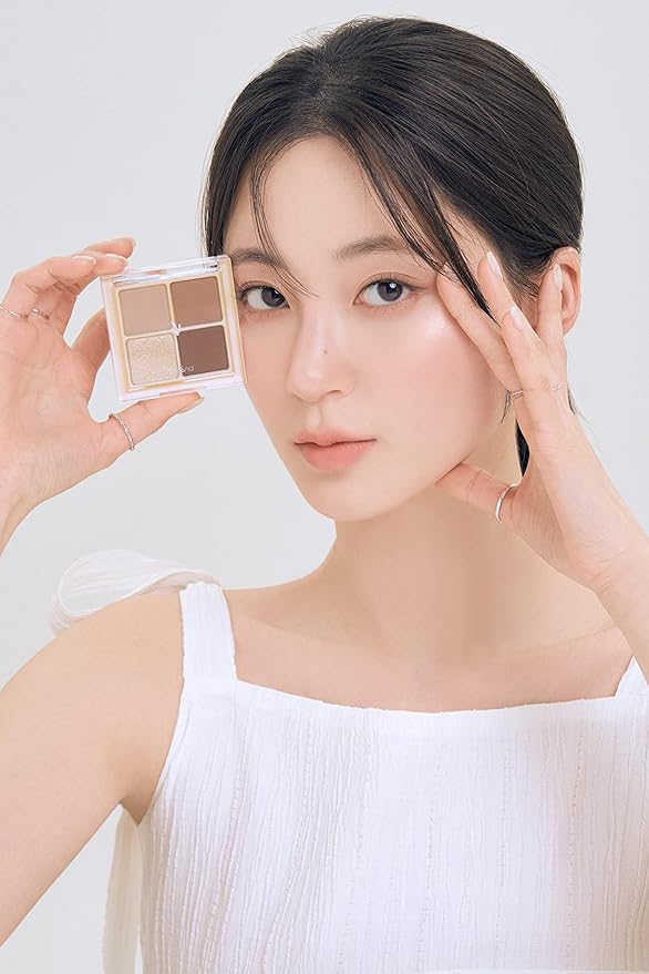 rom&ampnd Better Than Eyes N Series (N01 Dry Willow Flower) Korean Eye Shadow Mini Palette 4 Essential basic Shades