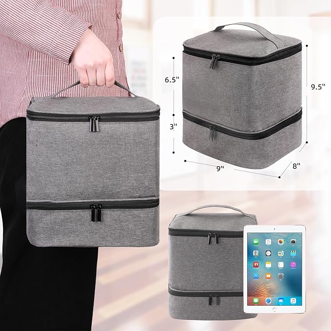 Travel Nail Polish Organizer Holds 30 Bottles (15ml) Double-layer Nail Polish Carrying Case Large Capacity Portable Storage Bag for Nail Varnish and Manicure Set