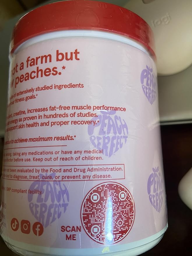 Peach Perfect Creatine Blend for Women ? Micronized Creatine Monohydrate with BCAA &amp Collagen for Glute Strength Support ? Strawberry Acai ? 30 Servings