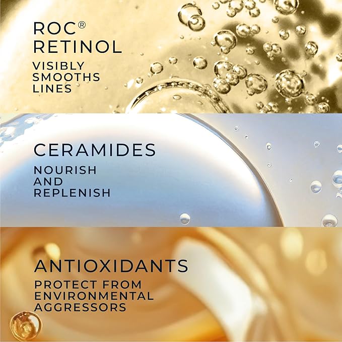 RoC Retinol Correxion Anti-Aging Wrinkle Night Serum Retinol Serum for Face Daily Treatment for Fine Lines Post Acne Scars 80 Capsules (Limited Edition Value Set) Unscented