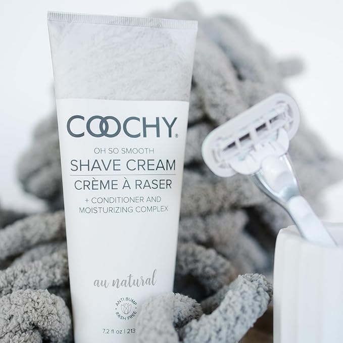 Coochy Shave Cream - Moisturizing Shave Lotion - Gentle Intimate Shaving Cream - For Bikini Area Underarms Legs &amp More - Rash-Free Hydrating Formula - Au Natural 32 oz