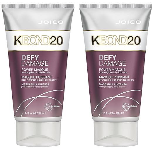 Joico Defy Damage KBOND20 Power Masque | For Stronger Hydrated Hair | Color-Safe | Rebuild &amp Protect Bonds | Paraben-Free | Animal-Test Free Formula | 5.1 oz | 2 Pack