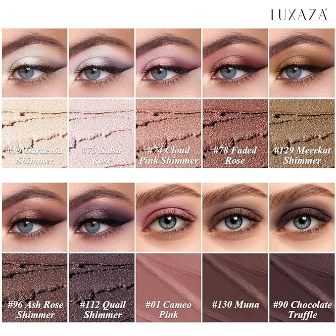 Brown Eyeshadow Stick Makeup Set 10PCS Neutral Shimmer And Matte Cream Eye Shadow Palette Metallic Bronze Smoky Eyeliner Brightener Crayon Pencil Kit Ideal Gift for Women -Ash Rose