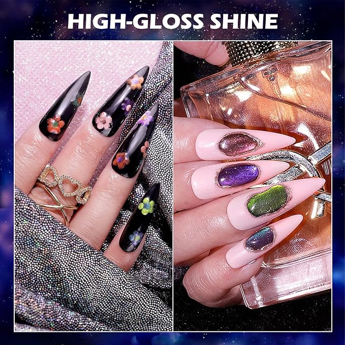 Cat Eye Gel Nail Polish 12 Colors Sparkly Glitter 9D Chameleon Magnetic Nail Polish Set with Magnet Base Top Coat Soak Off LED UV Nail Art DIY Manicure Home Salon Gift for Women