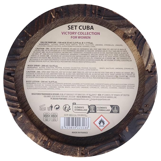 Cuba Victory for Women - 4 Pc Gift Set 3.3oz EDP Spray 1.17oz EDP Spray 6.6oz Body Spray 6.6oz Body Lotion