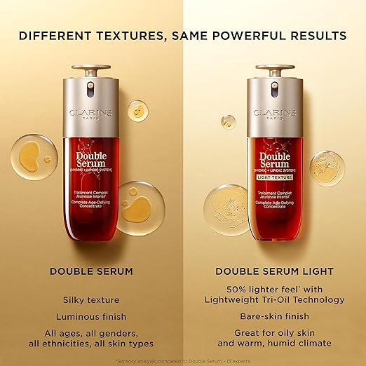 Clarins DOUBLE SERUM | Anti Aging Face Serum | Visibly Firms Smoothes Boosts Radiance and Refines Pores | 24H Hydration | All Skin Types