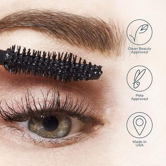 SKINN Lash-Redemption 4-in-1 Mascara - Eyelash Mascara with Soft Bristle &amp Hourglass Applicator Thickens Curls Lengthens &amp Nourishes Lashes - Alcohol-Free Formula Clump &amp Flake Resistan