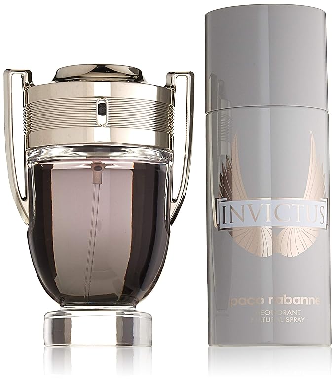 Paco Rabanne Invictus 2 Piece Gift Set for Men (Deodorant Spray Plus Eau de Toilette Spray)
