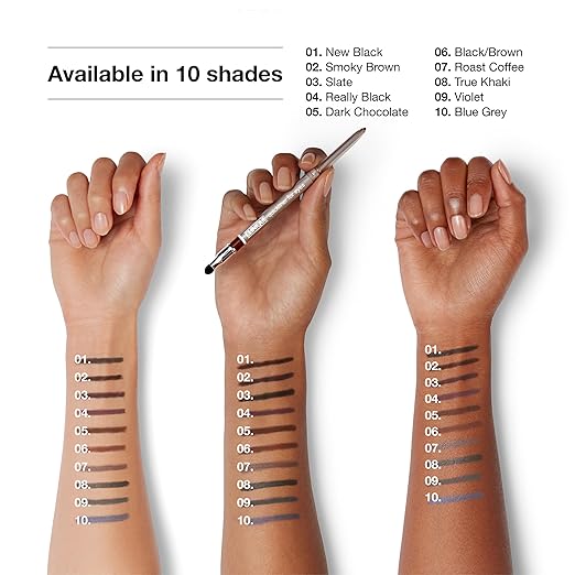 Clinique Quickliner For Eyes Eyeliner Pencil | Water Resistant Smudge Resistant + Safe For Sensitive Eyes | 11 Shades
