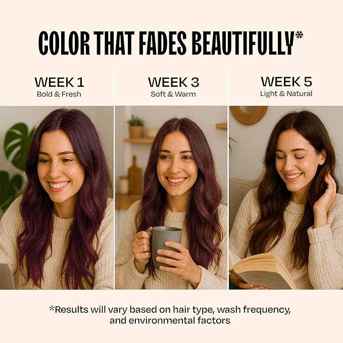 Overtone Semi Permanent Hair Color Conditioner Cherry Chestnut 8 oz Nourishing Damage-Free Color Depositing Mask for All Hair Types with Shea Butter &amp Coconut Oil Vegan &amp Cruelty-Free