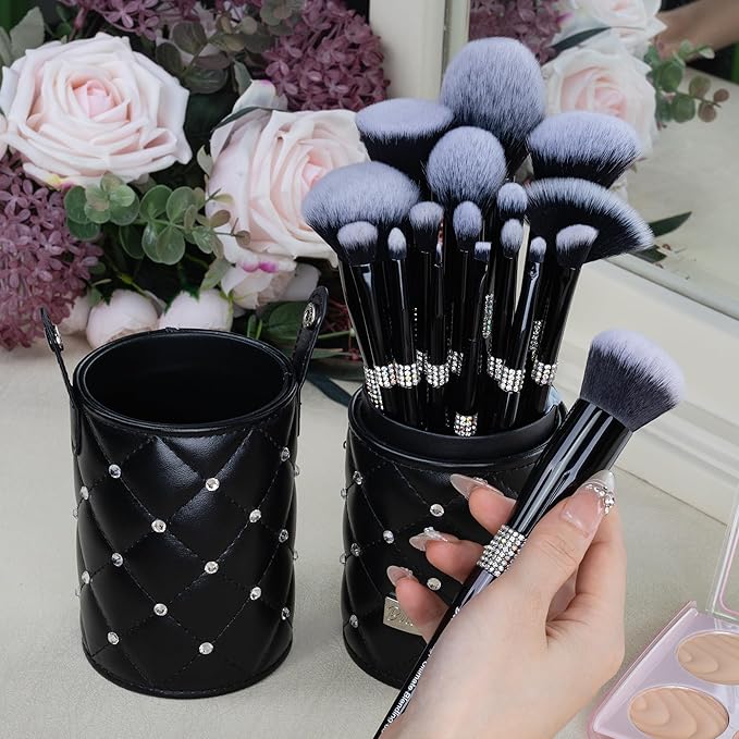 Bueart Design 16Pcs Makeup Brushes Set with Classic HolderPremium Ultra Soft Professional Make up Brushes for FoundationBlushPowderHighlighterContourEyeshadow