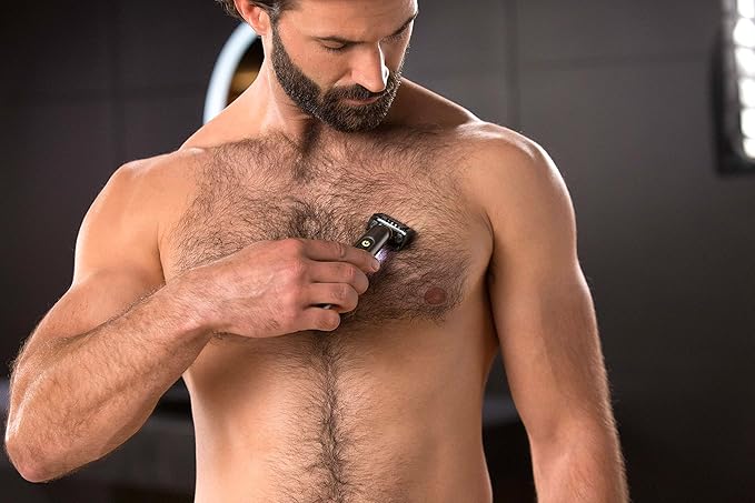 MicroTouch SOLO Titanium Rechargeable Beard &amp Body Razor that Trims Edges Shaves and Grooms