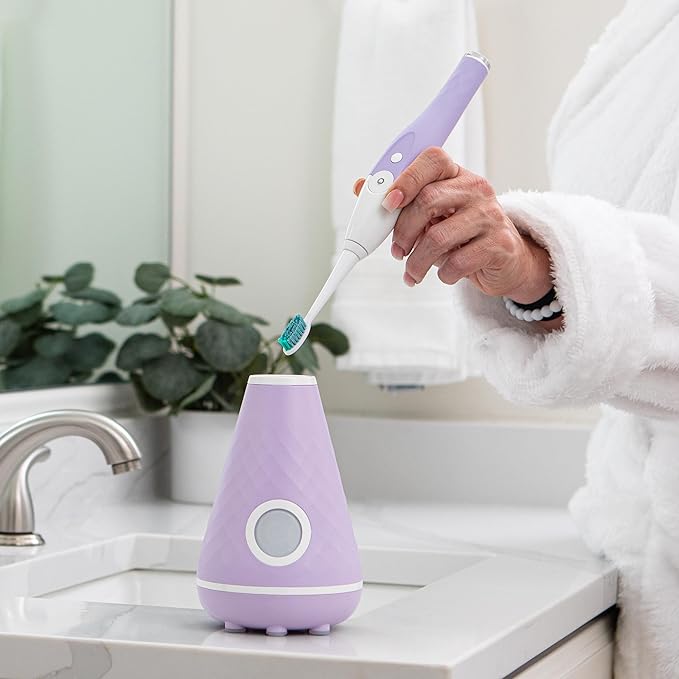 TAO Clean UV Sanitizing Sonic Toothbrush and Cleaning Station Electric Toothbrush Dual Speed Setting Lilac Bliss
