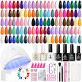 Beetles 69 Pcs Gel Nail Polish Kit with U V Light - 35 Colors Gel Polish Nail Kit with with Base &amp Glossy Top Coat Soak Off DIY Salon Beginner-friendly Manicure Nails Stuff Gifts for Women Teens G