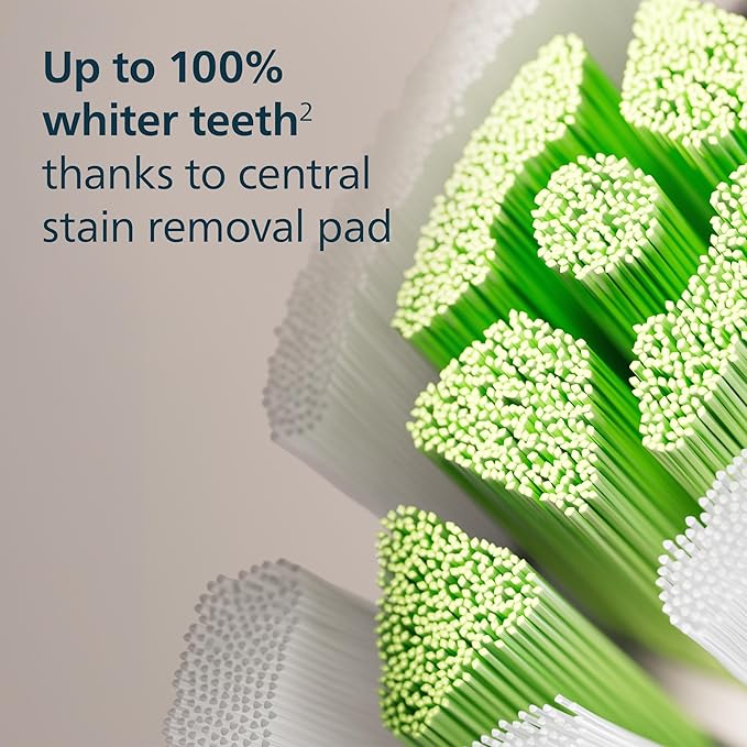 Philips Sonicare W DiamondClean - Genuine Replacement Electric Toothbrush Heads White 4 Pack One Year Supply HX6064/65