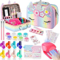 Kids Nail Polish Set for Girls Quick Dry Nail Polish Salon Kit Peelable Nail Polish Ideal Gift Toys for Toddlers Children Princess Christmas Birthday Gifts Toy Age 3-12