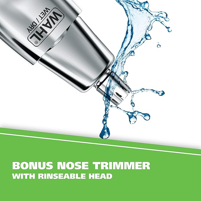Wahl Groomsman Rechargeable Beard Trimmer kit for Mustaches Nose Hair and Light Detailing and Grooming with Bonus Wet/Dry Battery Nose Trimmer ? Model 5622v