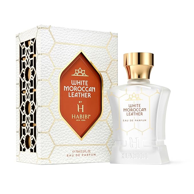 H HABIBI White Moroccan Leather Perfume for Men ? 2.5 oz (75ML) Long Lasting Arabian Cologne Spicy Woody Men Perfume Luxury Fragrance Gift for Special Occasions