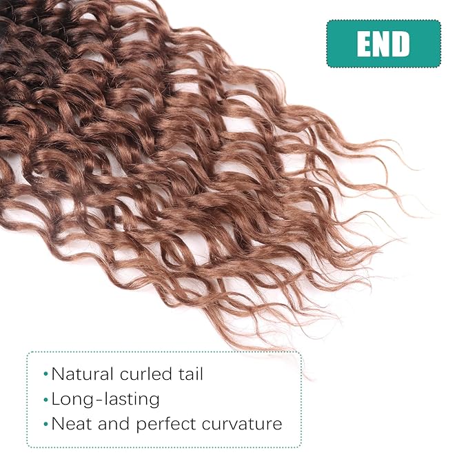 Deep Faux Locs Crochet Hair 10 Inch 8 Packs Goddess Locs Faux Locs Soft Locs Crochet Braids with Curly Ends Pre Looped Deep Wavy Crochet Hair for Black Women (T30)