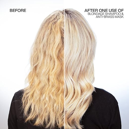 Redken Blondage Express Anti-Brass Mask For Blonde &amp Highlighted Hair - Ultra-Pigmented Purple Mask For Blonde Hair