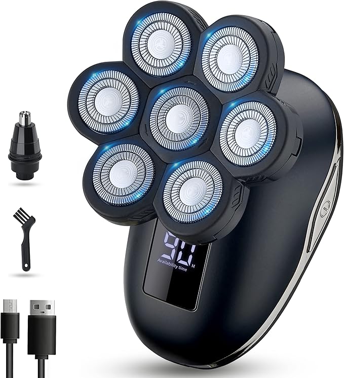 Electric Head Shavers for Bald Men Head Razor for Men with Nose Hair Sideburns Trimmer LEDTravle Lock