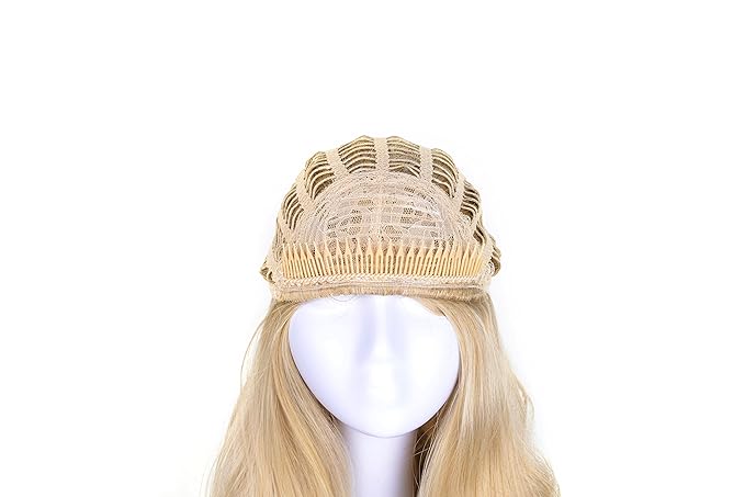 Onedor 22 Semi Curly Hair Women Ladies 3/4 Half Wig Premium Japanese Synthetic fibers Wigs with Secured Mesh Head Cap (R21T)
