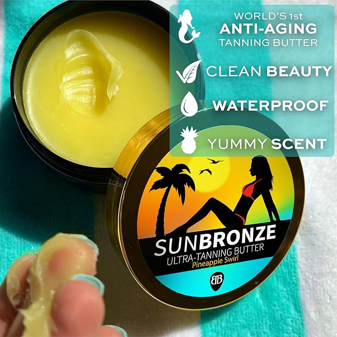 Original Sun Bronze Ultra Tanning Butter - Pineapple Swirl Use in the sun outdoor or tanning bed Better than tanning oil Tan faster with premium natural ingredients Safe for Sensitive Skin