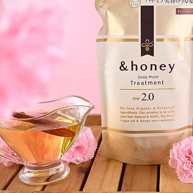 &amp-Honey Deep Moist Treat-ment Step 2.0 Refill 350g - Deep Moisturizing &amp Repairing Hair Oil for Dry/Damaged Hair Honey-Infused Sulfate/Paraben Free French Lavender Honey Scent Hair Care fo