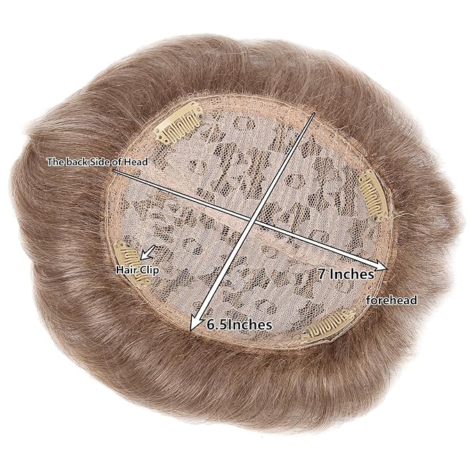H&ampBwig Men Short Toppers Hairpiece Clip in Hair Extensions for Covering White Loss Hair Toupee (Blonde6060#8-26-613)