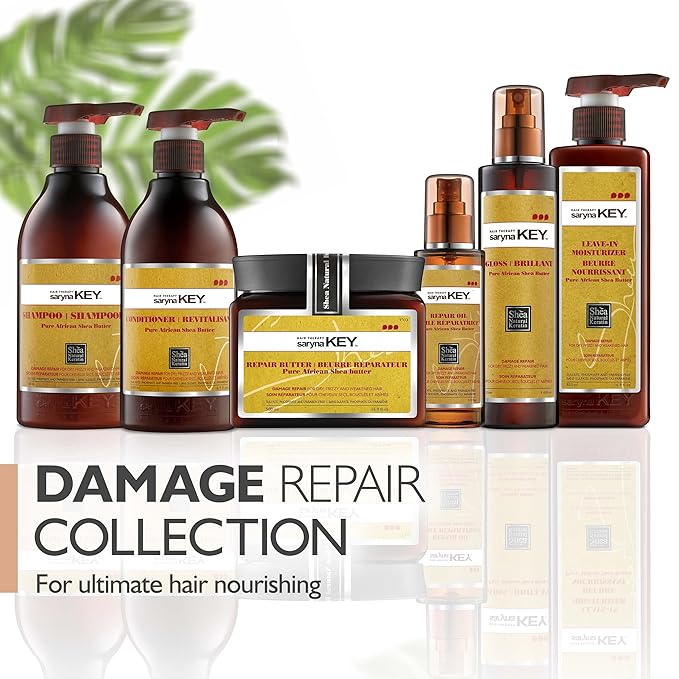 Saryna Key Damage Repair Treatment Butter Mask - African Shea Butter for Dry Hair Treatment - Rejuvenating Butter Moisturizer with Natural Keratin and Vitamins A E F (500ml/16.9oz)