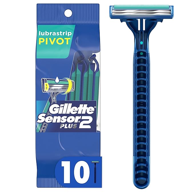 Gillette Sensor2 Plus Pivoting Head Men?™s Disposable Razors 10 Count (Pack of 3)