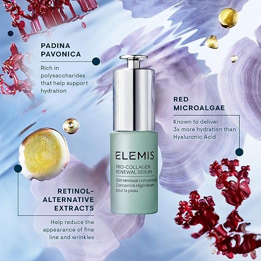 ELEMIS Pro-Collagen Renewal Serum 15ml Gentle Retinol Alternative for Smoothing Fine Lines &amp Wrinkles