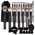 MAANGE Makeup Brushes 30 Pcs Makeup Kit Multi-functional Makeup Tool Set with 20 Pcs Makeup Brush Foundation Brush Make up Brushes Set with BagBlack