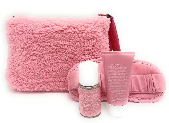 Victoria's Secret PINK Warm &amp Cozy 4-Piece Gift Set: Bag Eye Mask Mist Lotion each 2.5 fl oz