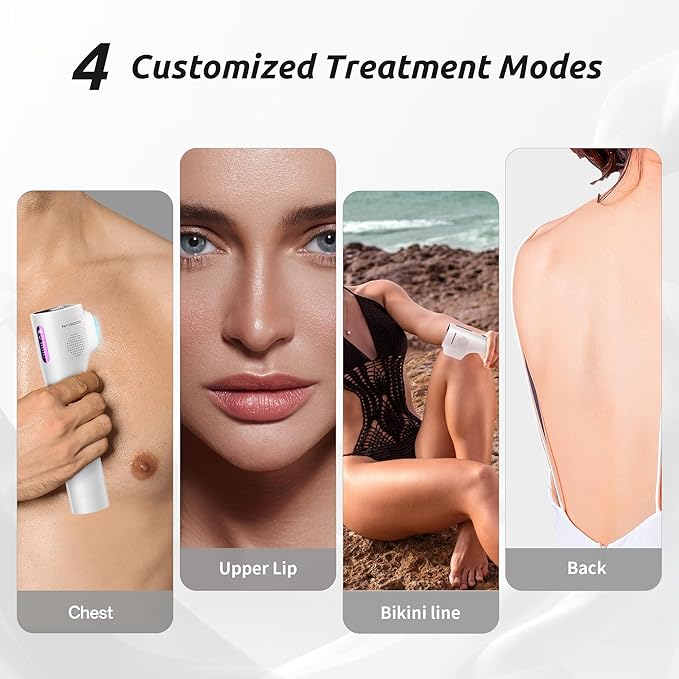 Laser Hair Removal Device for Women and Men IPL Painless Sapphire Laser Hair with 40°F Ice-Cooling System Safe for Body Treatment Long-Lasting Hair Removal from Home Face Legs Back Bikini Line