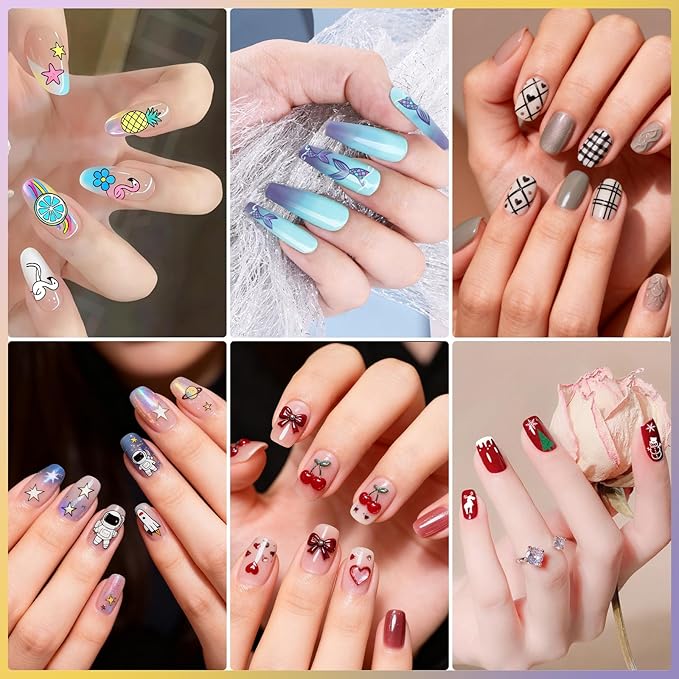 Biutee Nail Art Stamping Plate Set 15PCS Nail Stamp Plates 8PCS Nail Stamping Gel Polish Nail Stamper and Scraper Halloween Christmas Butterfly Letters Bow Design Nail Stamping Kit with Storage Bag