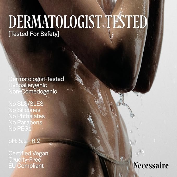 N?cessaire The Body Exfoliator. Eucalyptus. AHA/BHA/PHA. Resurface Skin. Smooth KP and Rough Patches. Hypoallergenic. Dermatologist-Tested. 180 ml / 6.1 fl oz
