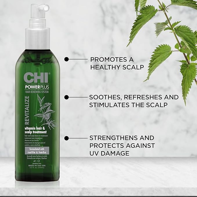 CHI PowerPlus Revitalizing Hair Treatment Relieves Tightness &amp Dryness Made With Botanicals &amp Vitamins to Nourish Balance &amp Stimulate Scalp 3 Oz